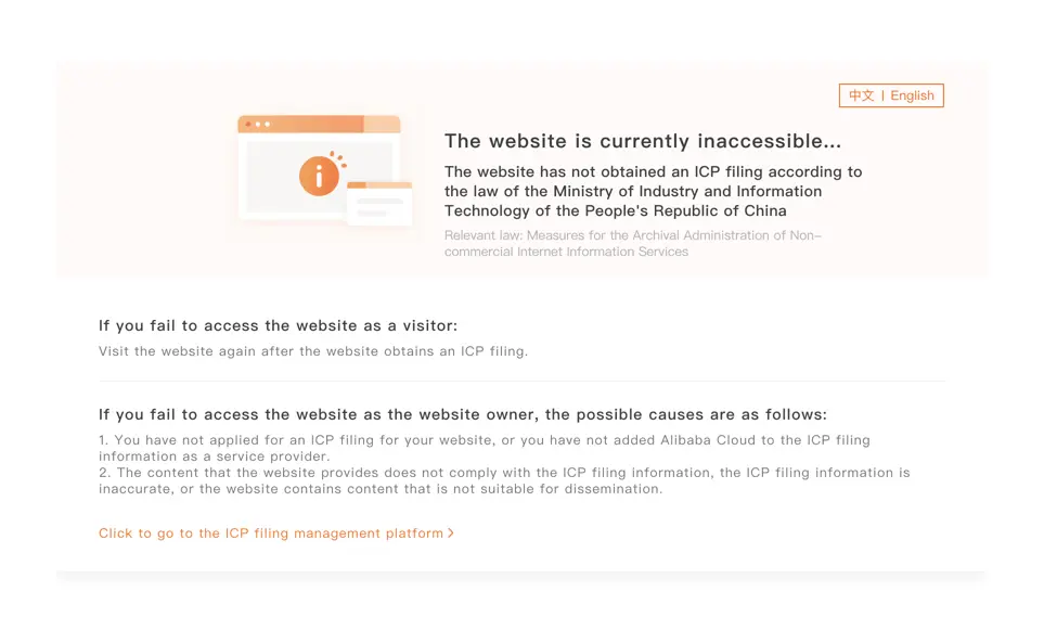 You will see this when you open a website without an ICP License