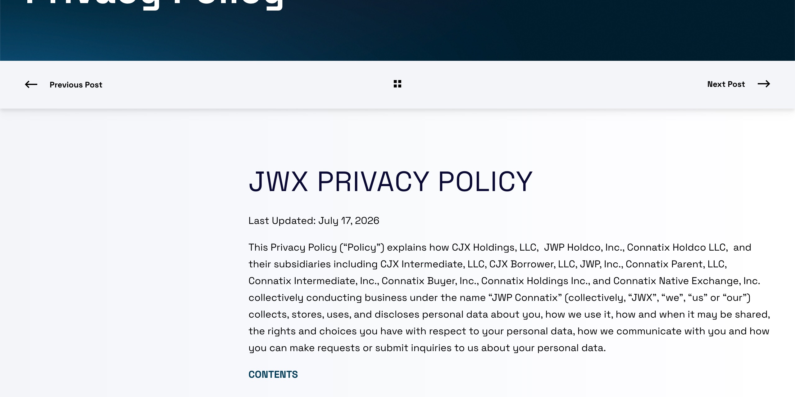 JW Player (JWP) Privacy Policy, International Data Transfers section, stating it may transfer, store and process personal information outside the country you live in, including the United States