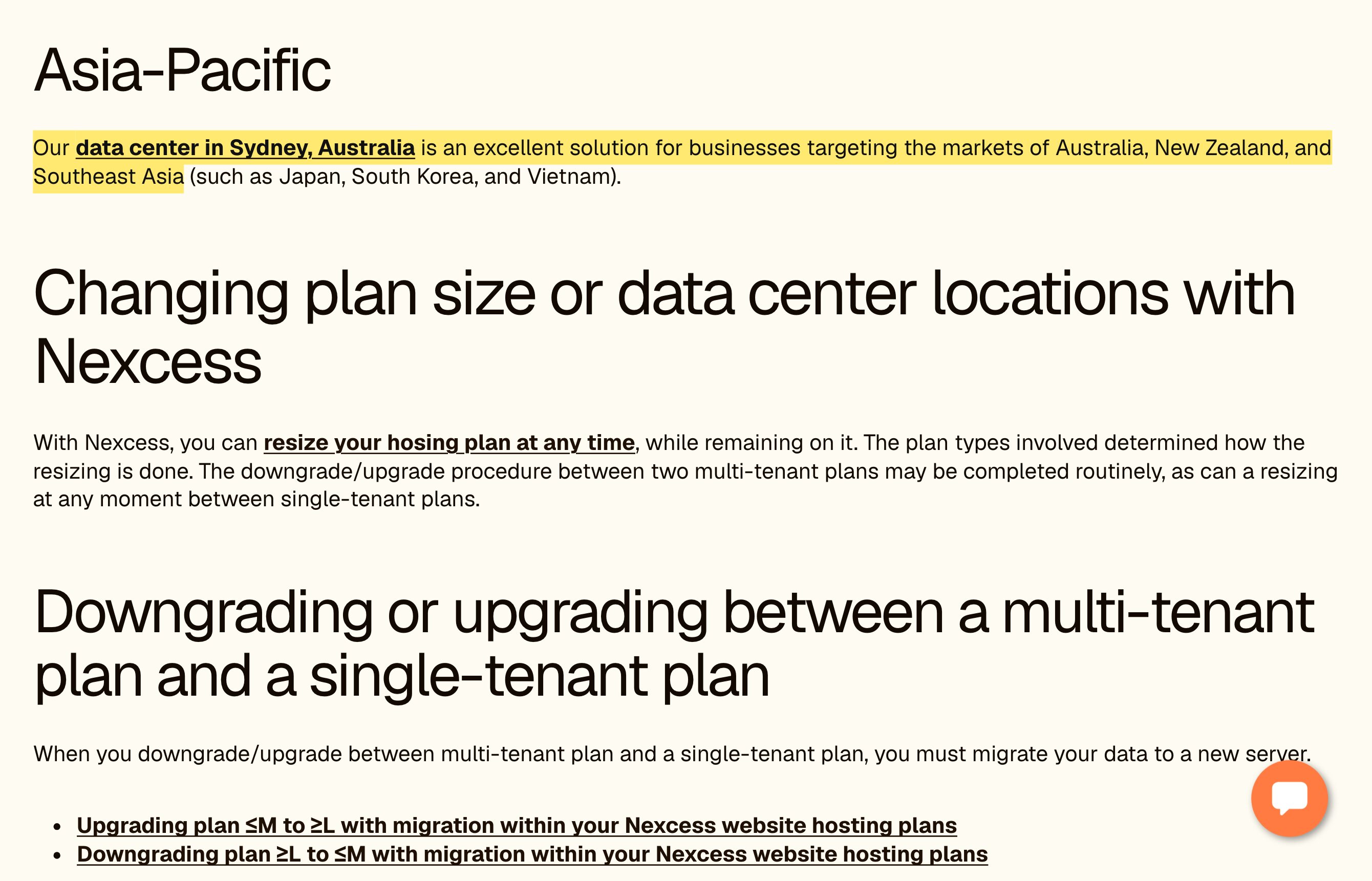 Liquid Web location guide for the Nexcess platform listing data centers in Michigan, San Jose, Miami and Phoenix (US), Byfleet and West Sussex (UK), Amsterdam, and Sydney, Australia — with no mainland-China location