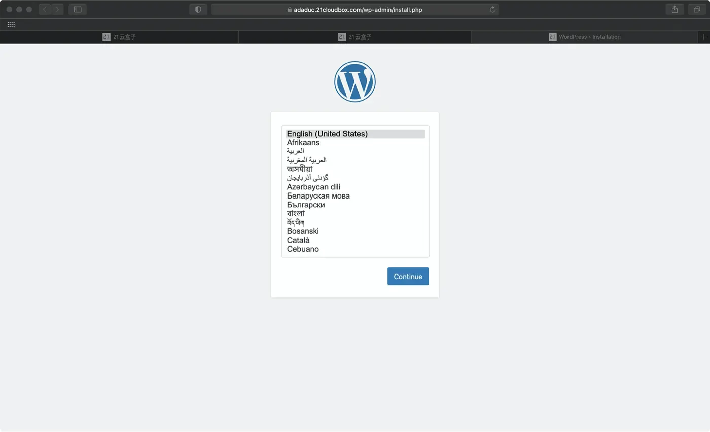 WordPress instance deployment is successful!